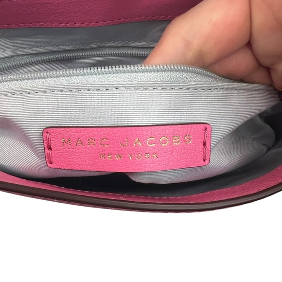 Marc Jacobs Medium Commuter Leather Designer Pink Gold Crossbody Flap Bag Purse - Picture 16 of 17